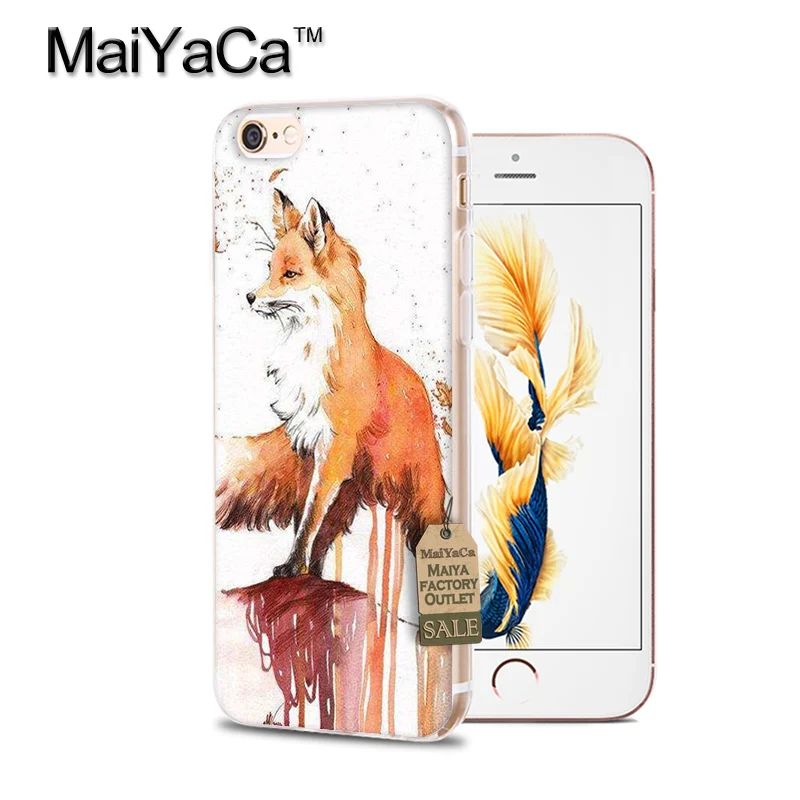 Чехол MaiYaCa для iphone 7 6 X чехол телефона с изображением милой лисы в осенних листьях