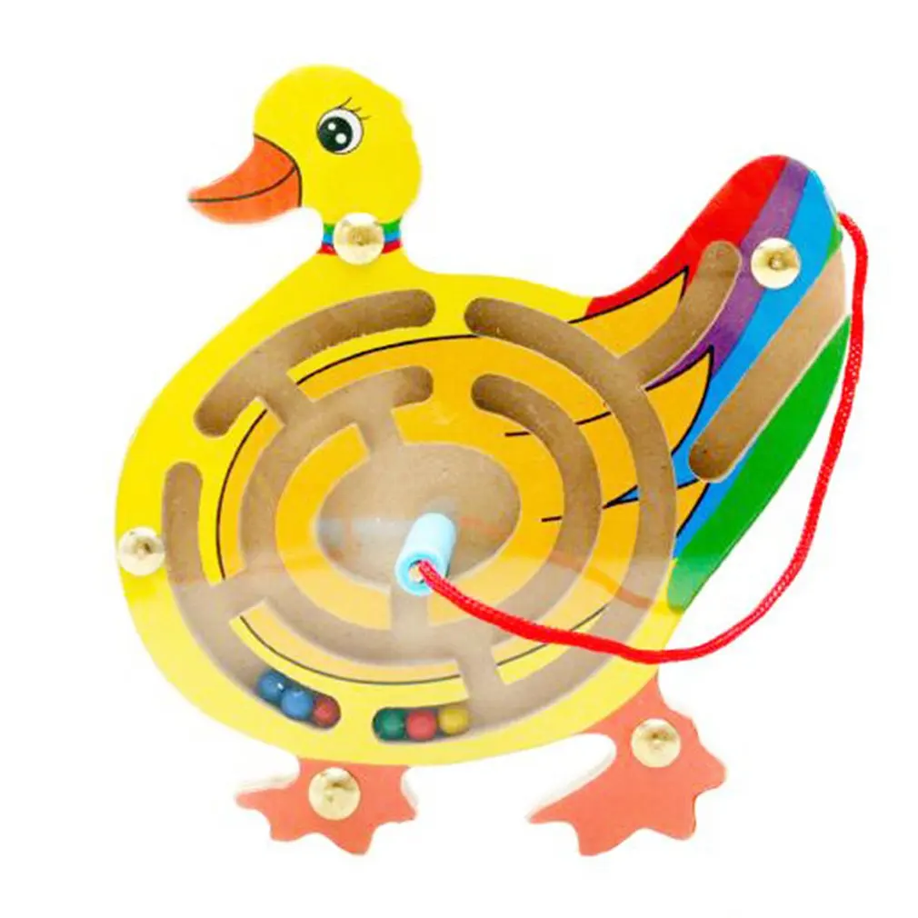 Маленькая Магнитная транспортная Ручка шар-лабиринт деревянная игра детская магнитная ручка шарик ходячая головоломка игрушка от 2 до 7 лет - Цвет: Армейский зеленый