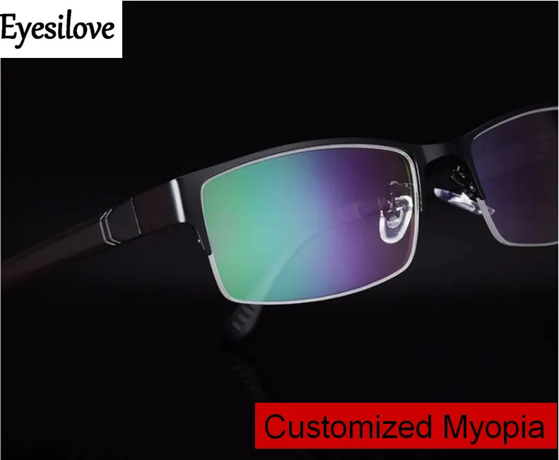 Eyesilove men's myopia glasses fashion half-rim business Nearsighted Glasses prescription eyeglasses single vision