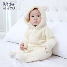 HHTU Spring Autumn Baby Clothes Flannel Baby Boy Clothes Cartoon Animal Jumpsuit Baby Girl Rompers Baby Clothing Pajamas