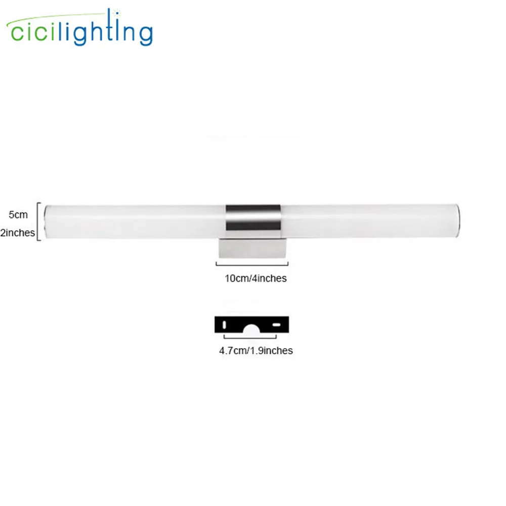 L40/46/60/80/100 см современный светодиодный зеркало для нанесения макияжа светильник для ванной комнаты настенный светильник трубка 8/10/12/16/24 Вт 360 abajur para цилиндр