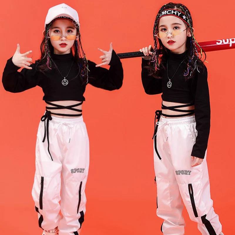

New Kids Costume Jazz Dance Costume Hip-hop Navel Exposed For Performing Stage Games Sport Drumming Show Fashion Clothes BL1074