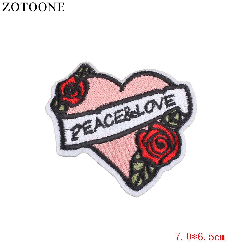 Heart Heartbeat Embroidery Patch Iron On Patches For Clothes Love