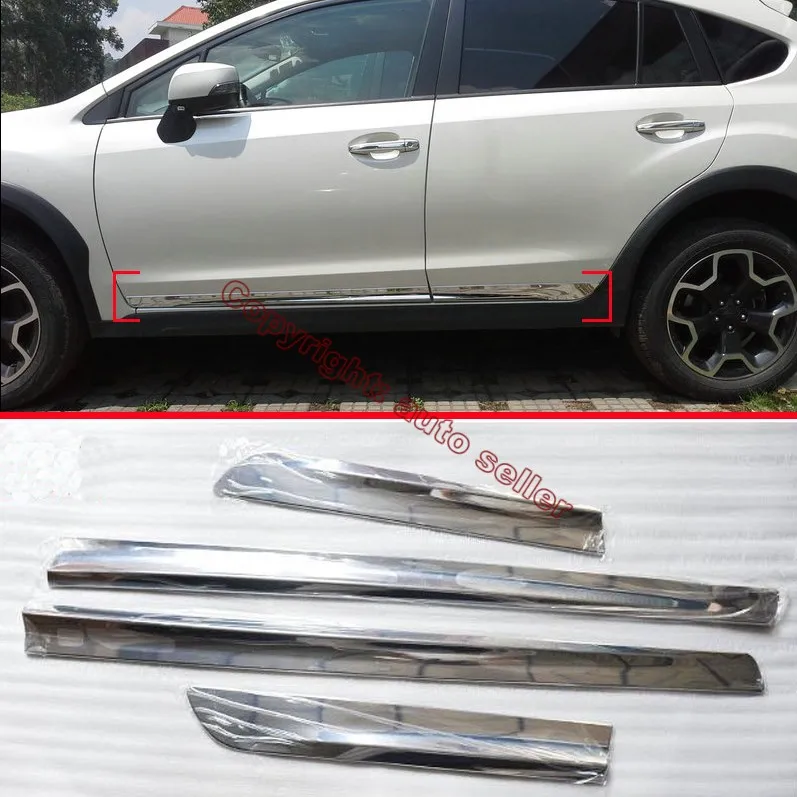 ABS Chrome Side Door Body Moulding Molding Trim For Subaru XV 2011 2015