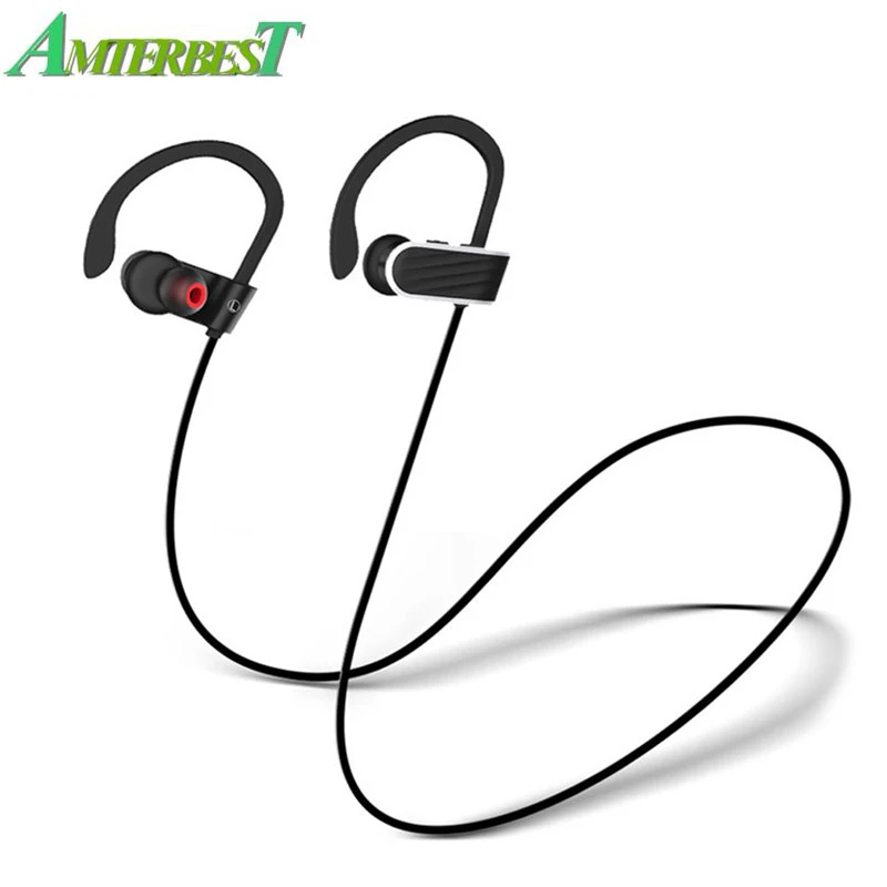 

AMTERBEST ES7 Sport Running Bluetooth Earphone Earhook Noise Cancelling IPX4 Waterproof Wireless Headphone Ear Hook with Mic