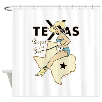 

Our House Vintage Texas Pinup Cowgirl Shower Curtain Decorative Fabric Shower Curtain Set and Floor Mat Non-slip Doormat Rug