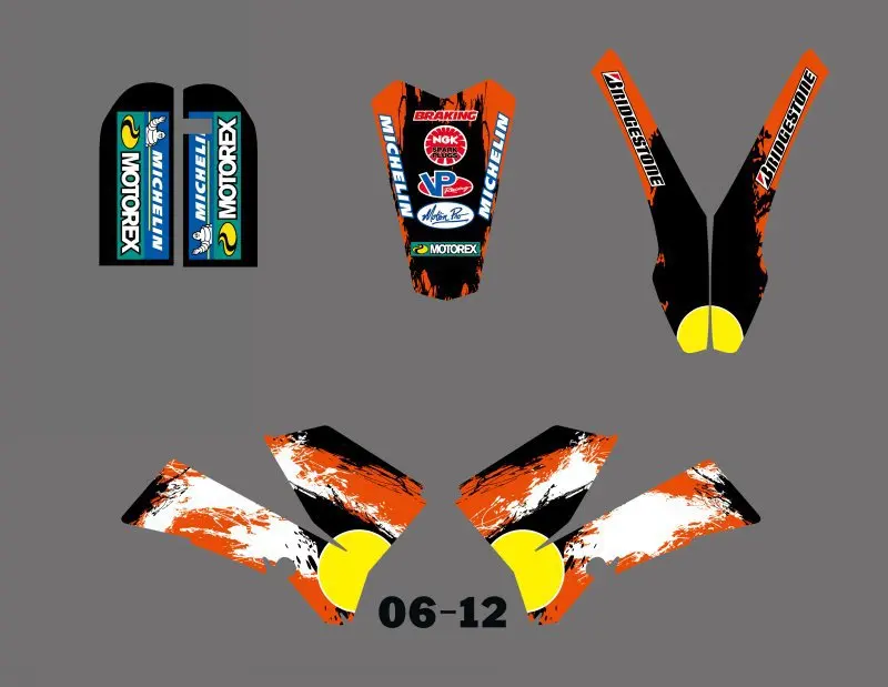 Набор наклеек H2CNC для графики и фона подходит KTM SX 85 SX85 2006 2007 2008 2009 2010 2011 2012|sticker