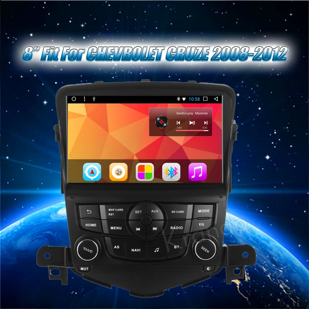 Krando Android car radio gps navigation multimedia system for CHEVROLET CRUZE 2008 2009 2010 2011 2012