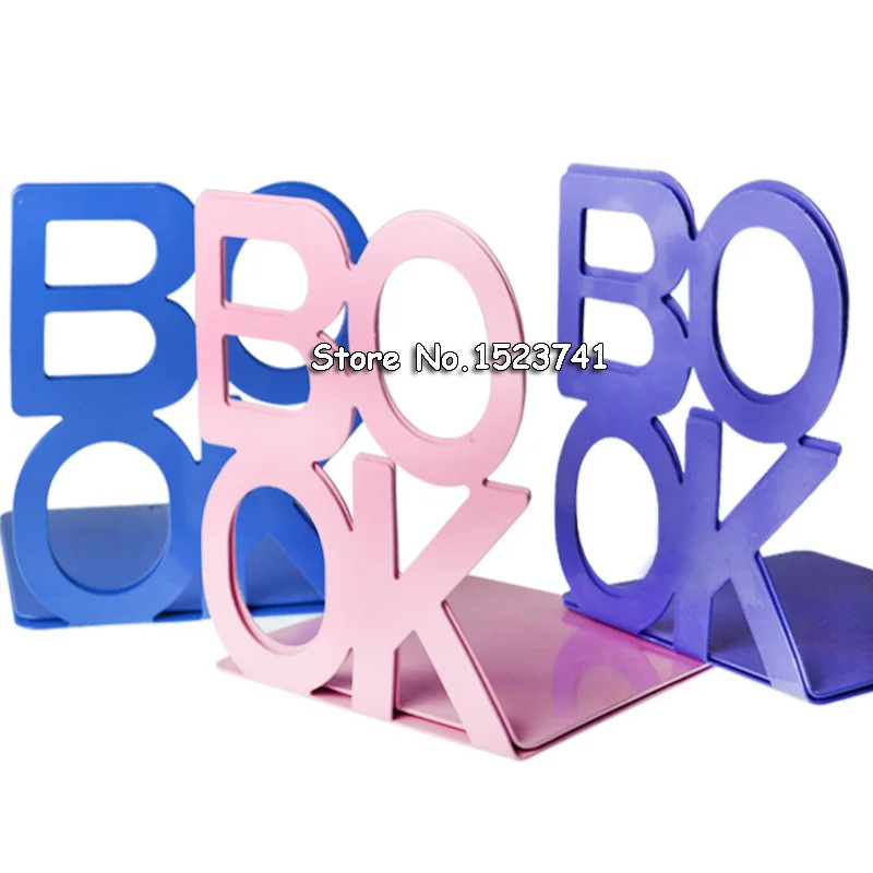

BOOK Alphabet Shaped Metal Book End , Home & Office Bookshelf Bookends as Book Organizer , Desktop Metal Book Stand