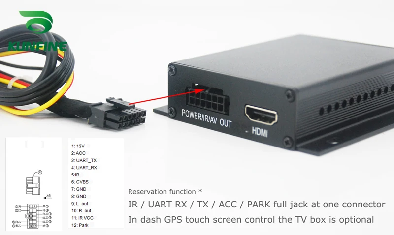 12V~ 24V Автомобильный цифровой ТВ тюнера ISDB-T с PVR для Японии Бразилия, Чили