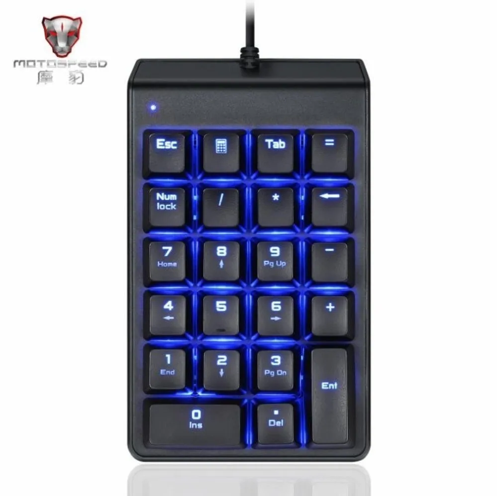 

Motospeed K22 Mechanical Numeric Keyboard Wired 22 Keys Mini Numpad Red Switch LED Blue Backlit Keypad For PC Laptop Desktop