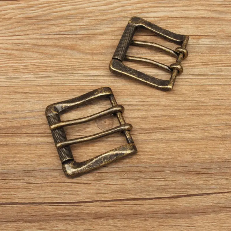 DIY Leathercraft Hardware Double Pins Roller Belt Buckle BAR Finish 6010501 T40in Buckles