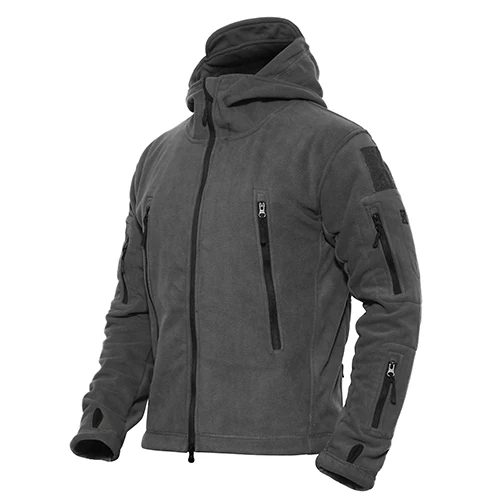 Зимние тактические куртки мужские флисовые военные куртки теплая одежда полярной армии Мужская Верхняя одежда Повседневная теплая толстовка пальто LQ-TJ2-01 - Цвет: Gray