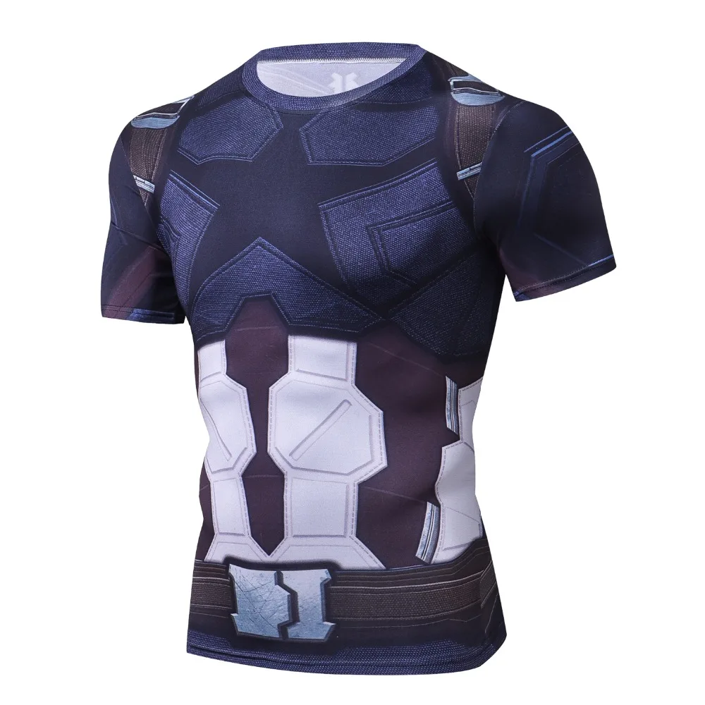 

Infinity War Compression Shirt Avengers Captain America 3D Printed T shirts Men 2018 Cosplay Costume Short Sleeve Tops For Male