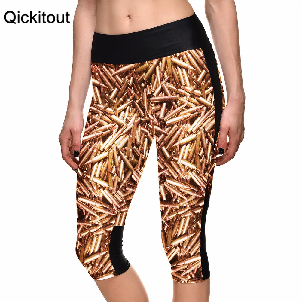 

Wholesales Sexy New Hot Women's 7 point pants women legging Bullet wounds digital print women high waist Side pocket phone pant