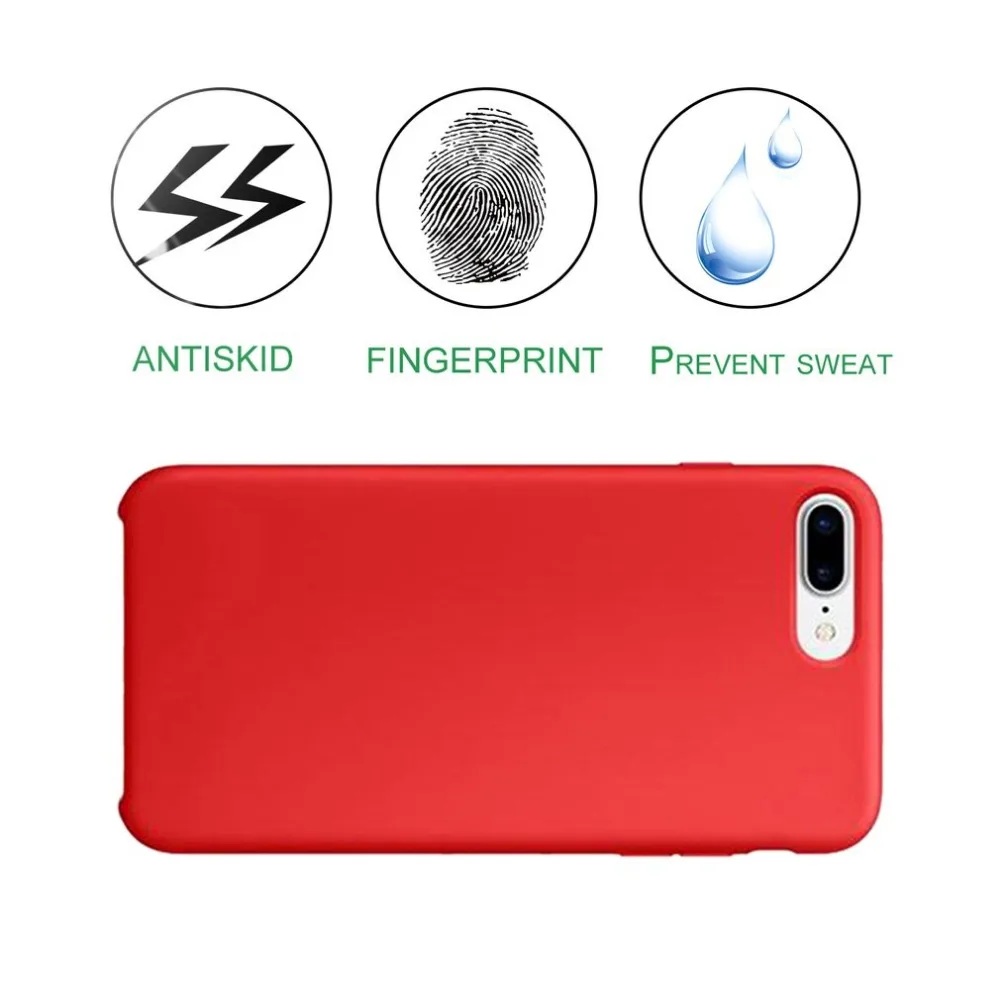 5 Pcs Shockproof Solid Red Color Imitation Liquid Silica Shell Mobile Phone Protective Case Cover For Iphone Series Smart |