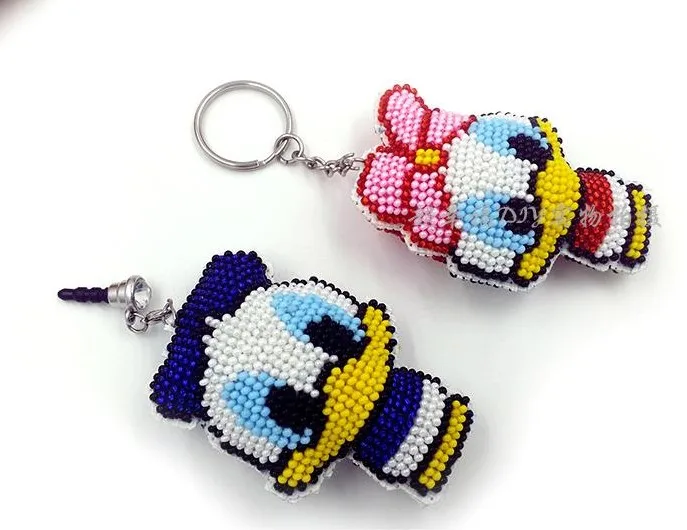 Cartoon lovers bead cross stitch kit pre printed stamped plastic canvas