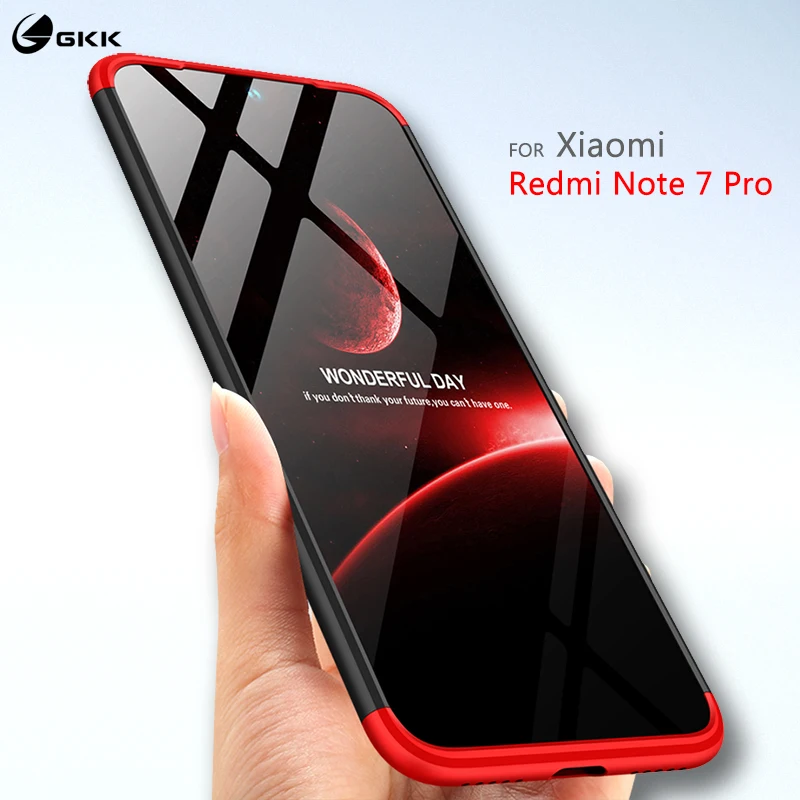 

GKK Original for Xiaomi Redmi Note 7 pro Case 360 All-inclusive 3 in 1 Design Hard PC Matte Back Cover for redmi note 7 pro case