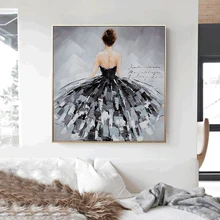 Печать масляных картин художественные плакаты черная Танцовщица, изображающая лебедя настенная живопись на холсте картины для гостиной нордическая работа декор стола