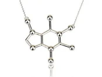 

SMJEL Wholesale Trendy Caffeine Molecule Necklaces for Women Personalized Chemistry Statement Necklace Men 30pcs-N137