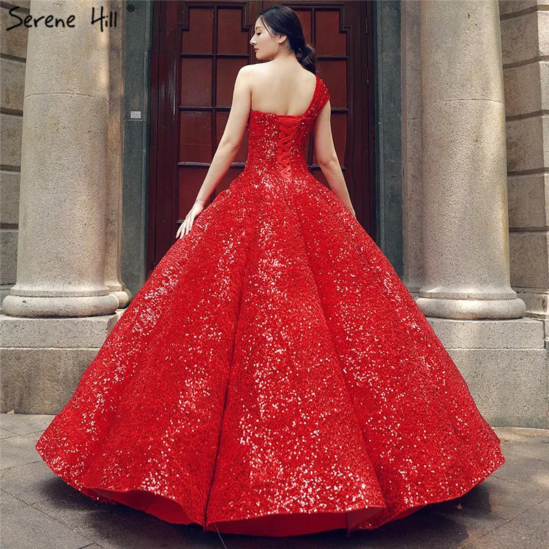 Новинка, красное роскошное свадебное платье на одно плечо, настоящая фотография, расшитое блестками, модное высококачественное винтажное свадебное платье HM66567