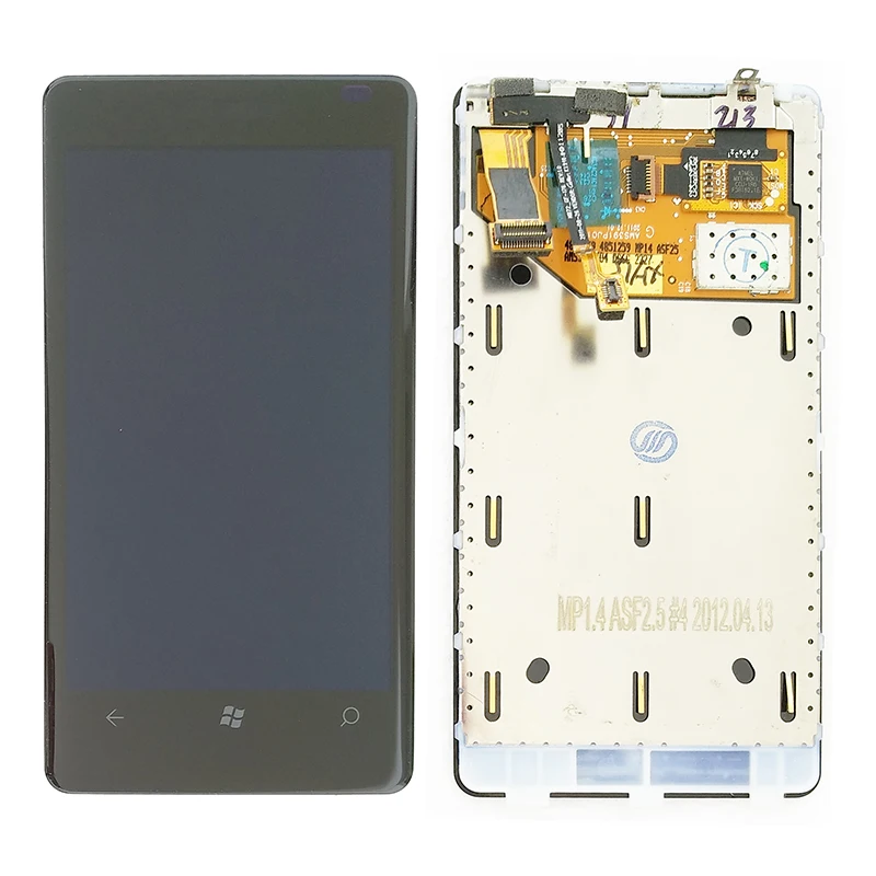 Оригинальный ЖК экран для Nokia Lumia 800 дигитайзер сенсорного экрана в сборе с рамкой