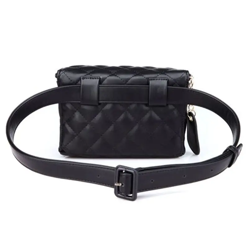 

2019 High Quality Quilted Waist Bags Luxury Leather Waist Pack Women Star Style Small Leather Bag New Fashion Women Bag 2019 New