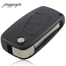 Jingyuqin для Fiat 3 кнопки Punto Ducato Stilo Panda Bravo темно-флип fob черное 3 btn складной дистанционную Оболочки случае крышка без логотипа