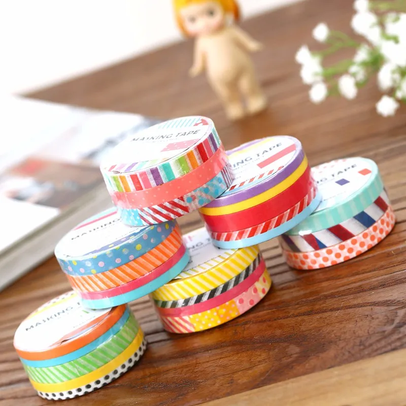 

3Pcs/SET Washi Tape Fresh Polka Dots Tape Decorative DIY Scrapbooking Adhesive Tape