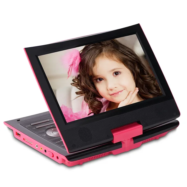 9 Inches Portable DVD Player Swivel Screen Digital Multimedia Support SD Card U Disk Playback AV OUT w/Headphones Remote Control
