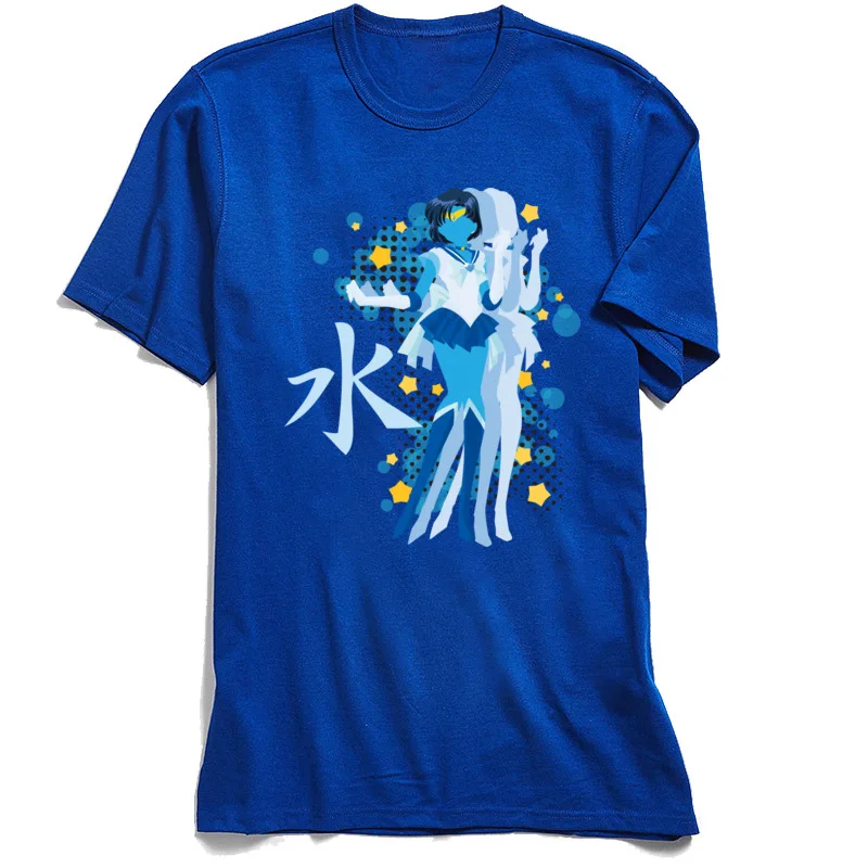 New Design Soldier of Water Wisdom Geek Top T-shirts Round Neck All Cotton Man Tops T Shirt Short Sleeve Tops & Tees Father Day Soldier of Water  Wisdom blue