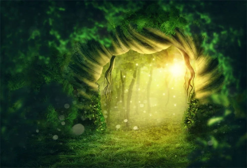 Laeacco Dreamy Forest Door Light Bokeh Tree Root Baby Child Photo Backgrounds Customized Photography Backdrops For Studio | Электроника