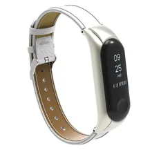 Кожаный сменный Браслет с ремешком ремень металлический корпус ForXiaomiMiBand3Bracelet в зависимости от индивидуального запястья