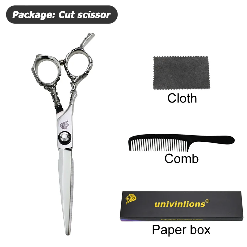 univinlions 6" left handed hairdressing scissors left hand hair scissors for salon barber left cutting lefty thinning shears