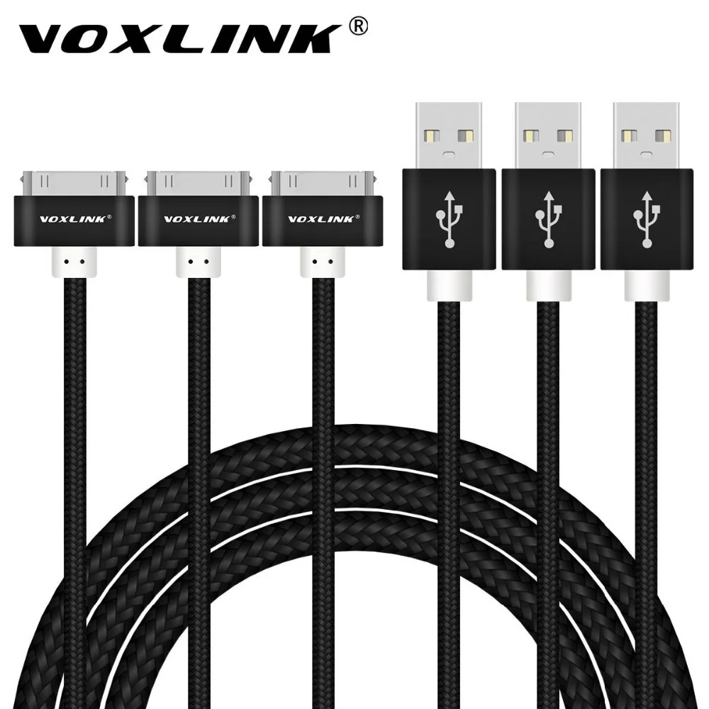 

VOXLINK For iphone 4 Cable 3 pack Nylon Braided 30 pin Fast Charger Adapter USB Cable For iphone 4s iphone 4 iphone 3GS iPad 2