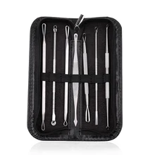 Stainless Steel Silver Tool Blackhead Acne Needle Professional Antibacterial 7pcs Black Head Pimples Extractor Tool Skin Care