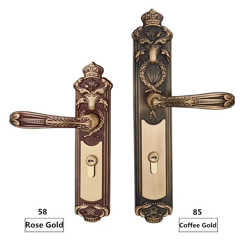 

FULL BRASS MATERIAL EURO GOLD COLOR DOOR HANDLE LOCK WITH 70MM LXL CYLINDER