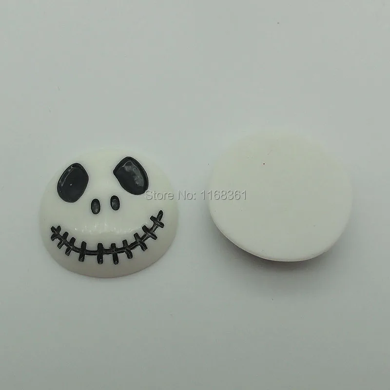 1pcs/lot resin flat back Halloween Skull head 24mm Cabochons Scrapbooking Hair Bow Center DIY Christmas decration C103-9