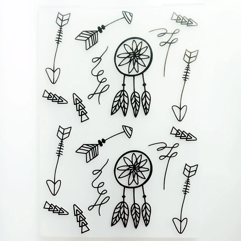 

YLEF066 Feather Arrow Plastic Embossing Folder For Scrapbook Stencils DIY Photo Album Cards Making Decoration Scrapbooking Tools