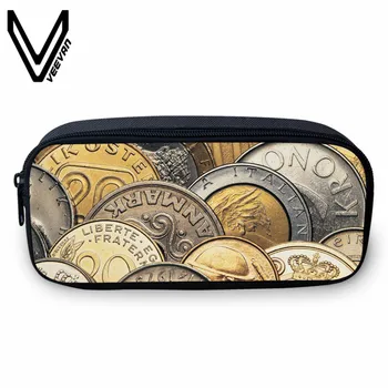 

VEEVANV Brand Printing Money Pattern Zipper Pencil Bags for Students Stationery Case Fashion Casual Girl Coin Purse Men Wallets