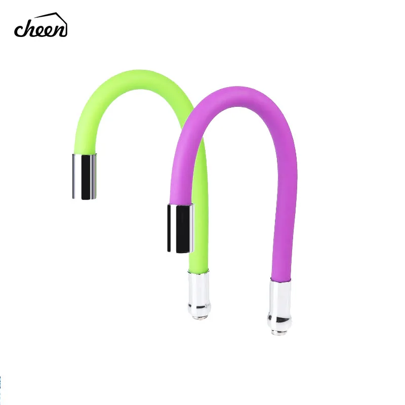 Cheen 360-Degree adjustable colorful Faucet Sprayer Stainless Steel  Spout Kitchen Sink Aerator Faucet Replacement Accessories