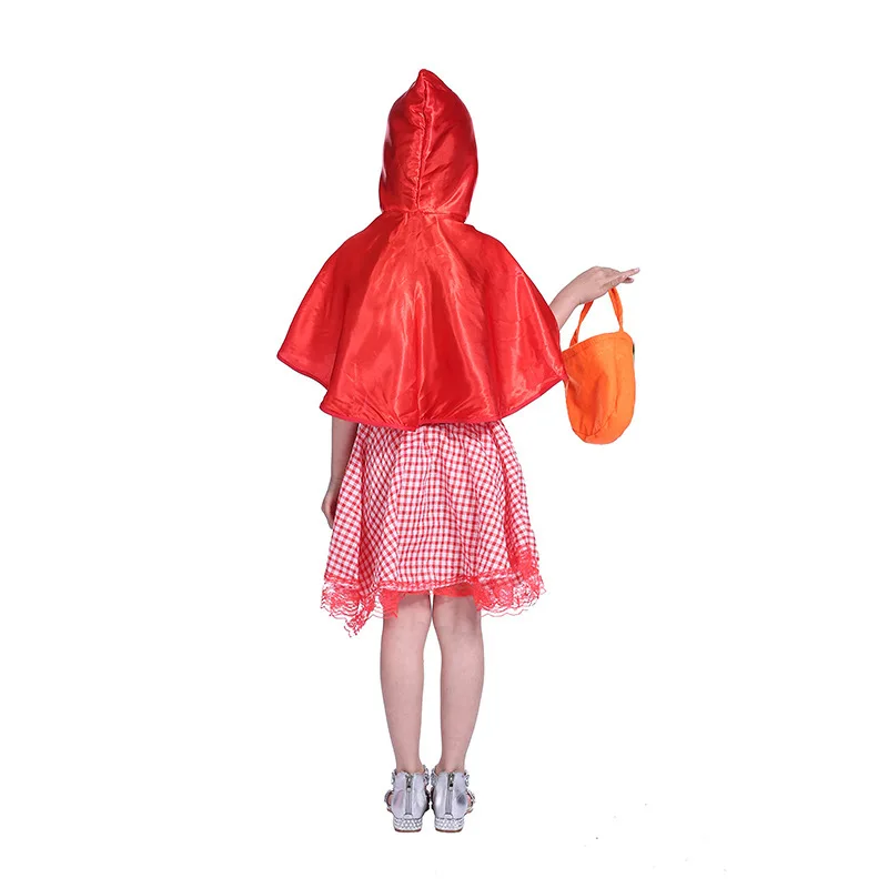 Популярное милое нарядное платье для детей на Хэллоуин костюм с красной шапкой для верховой езды маскарадный наряд с шалью для детей