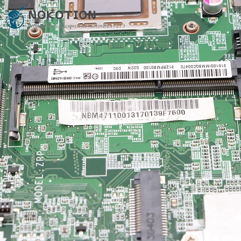  NOKOTION For ACER aspire V5-551 V5-551G Laptop Motherboard DA0ZRPMB6D0 REV:D NBM4711001 A6 CPU HD 7