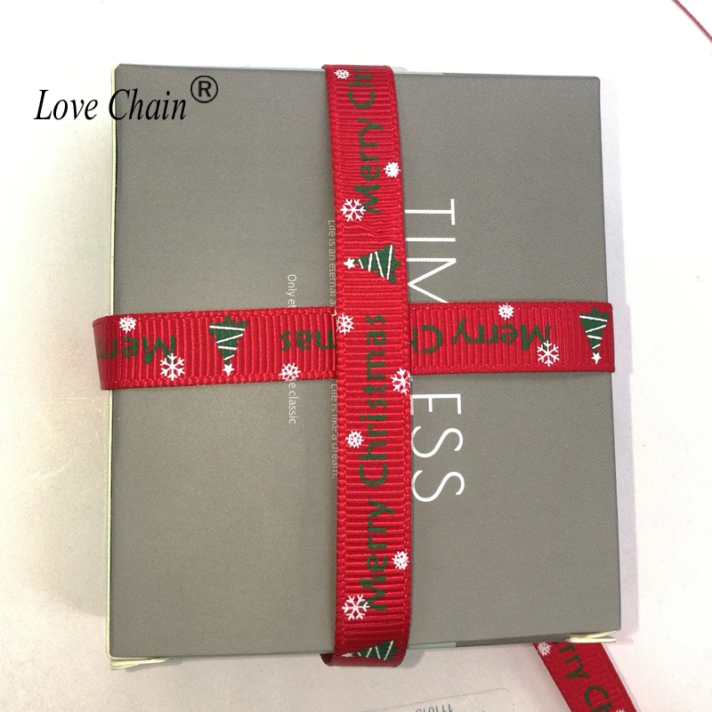 (2 м/лот) 3/8 ''(10 мм) белый зеленый красный случайный 1 Печать Grosgrain атласные ленты