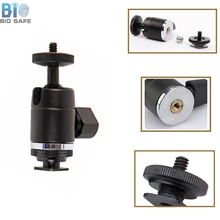 [Bio Safe] металлическая универсальная сферическая Головка камеры монитор Стенд светодиодный заполняющий свет кронштейн 1/4 до 3/8 винт отверстие Подшипник нагрузки 1 кг