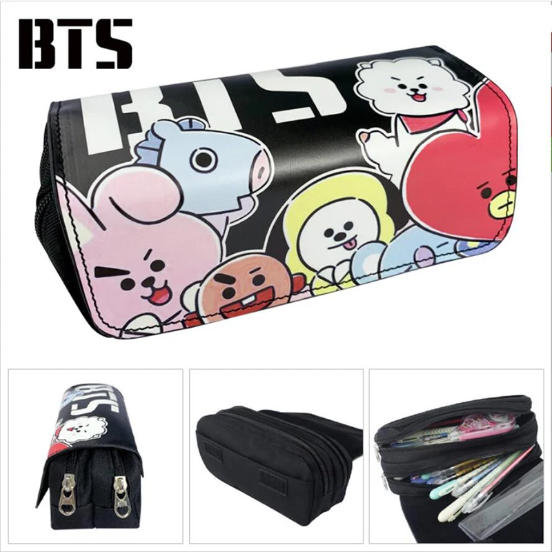 

Super BTS Boys Pencil bag for school Cute K-pop large pen bag for boys box Stationery pouch office supplies gift Zakka