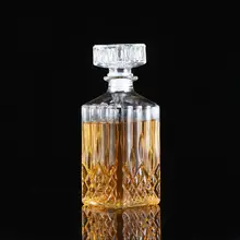 900 ml Vintage Dekanter Glas Schnaps Kristall Flasche Wein Stopfen Scotch