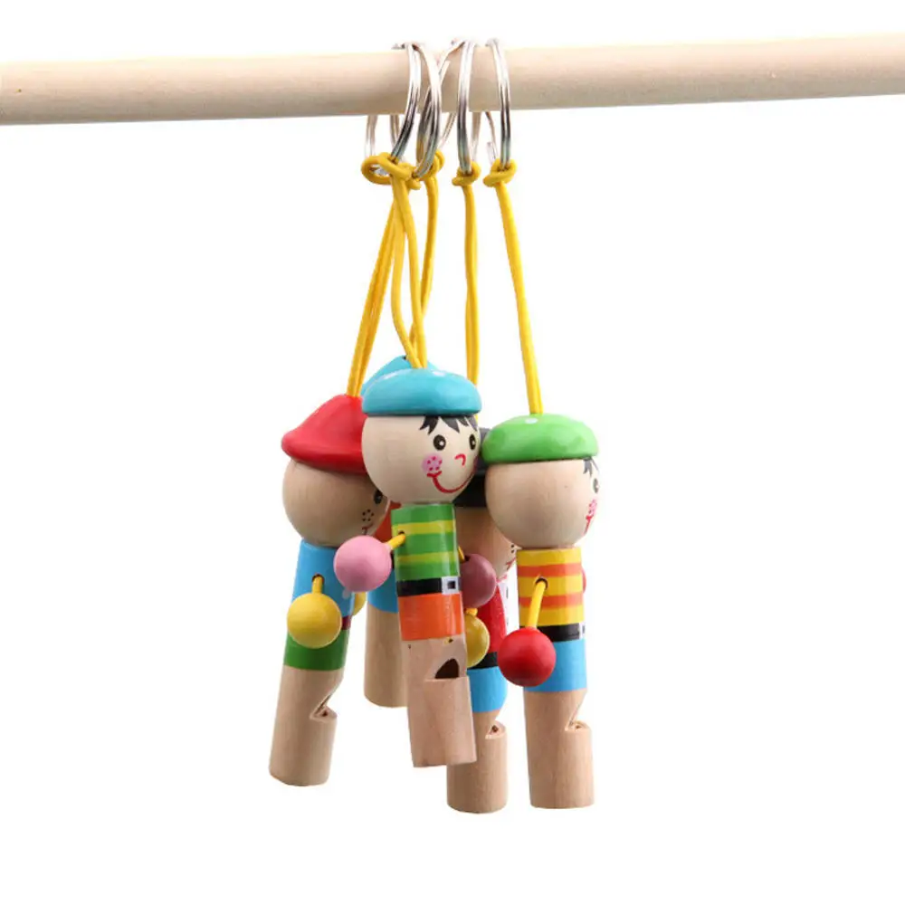 1pc Cartoon Mini Musical instruments Figure modeling Wooden Whistling toys Christmas gift