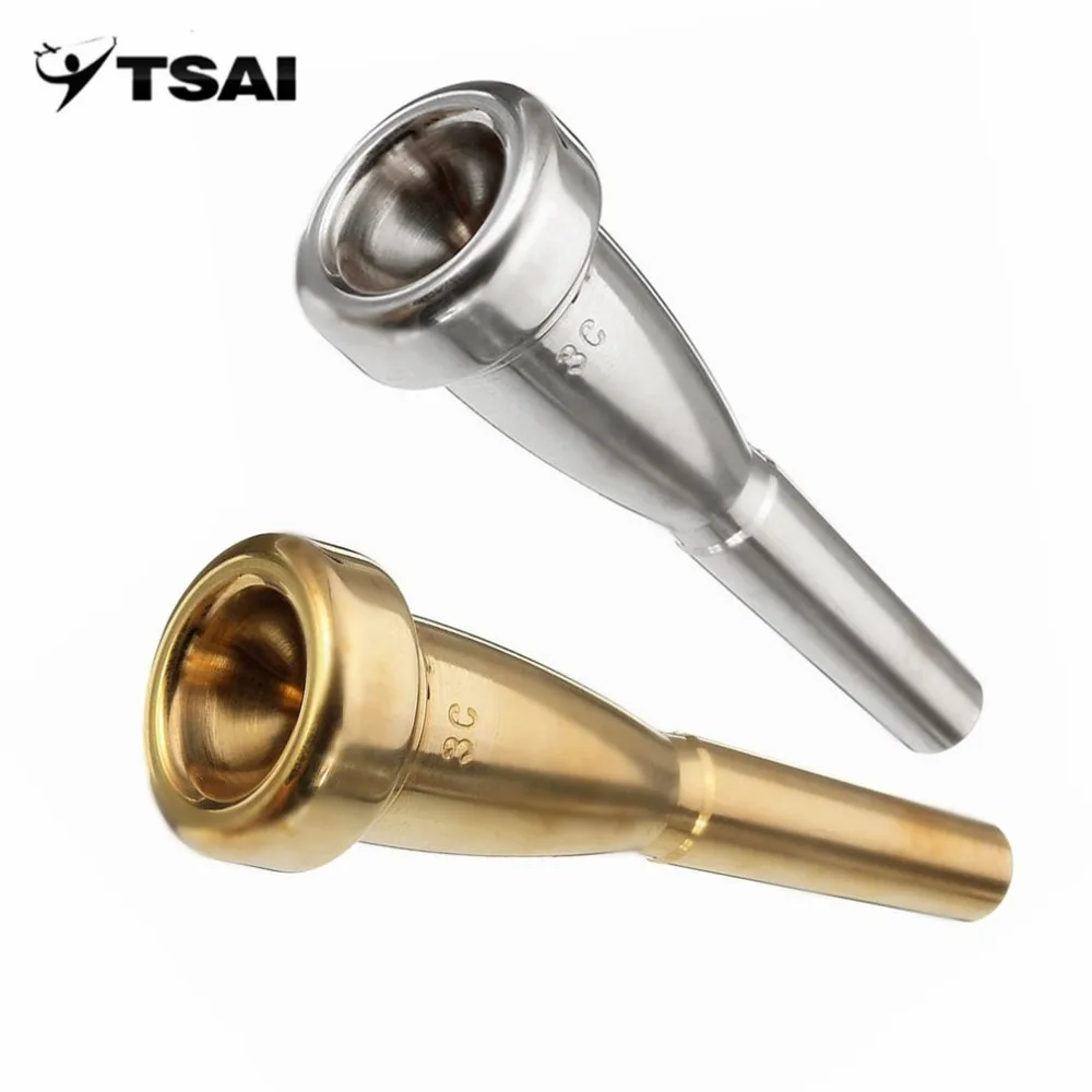 TSAI Stainless Steel 3C Trumpet Mouthpiece For Yamaha For Bach Metal High Register And C Trumpet Accessories Two colors Hot