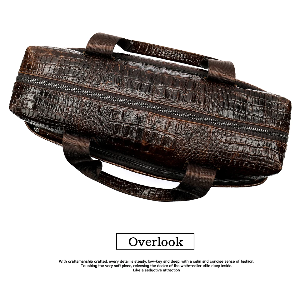 17 Men's Genuine Leather Briefcase Male man computer Laptop Bags For Men Cow Leather Men's Bag Crocodile Pattern handbags